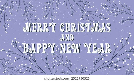 Merry Christmas and Happy New Year wallpaper design