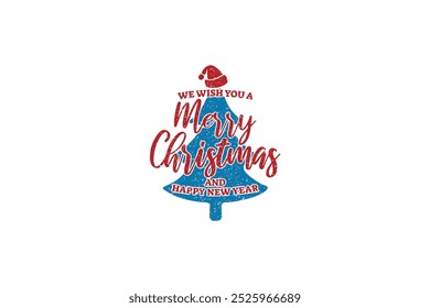 Merry christmas and happy new year design typography lettering background free vector editable background