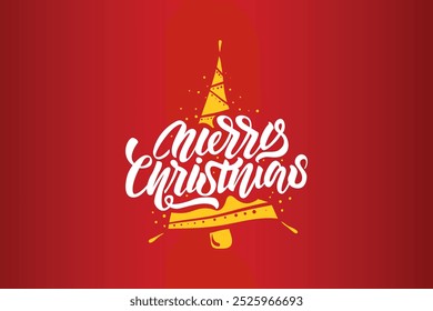 Merry christmas and happy new year design typography lettering background free vector editable background