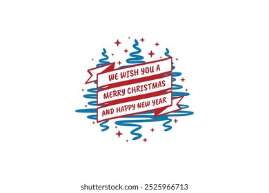 Merry christmas and happy new year design typography lettering background free vector editable background