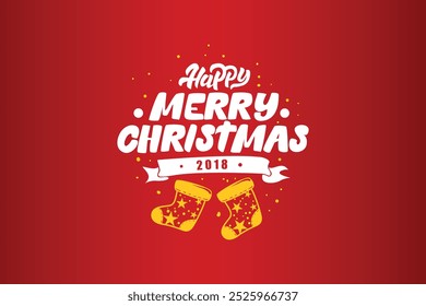 Merry christmas and happy new year design typography lettering background free vector editable background