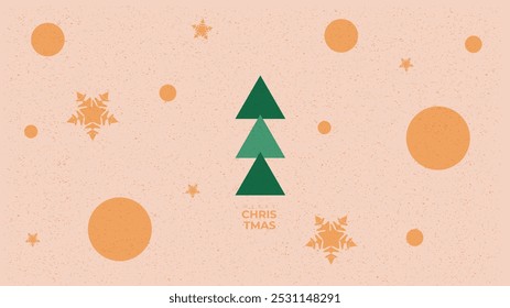 Feliz Natal e Feliz Ano Novo com Árvore de Natal Verde. Design 3D Xmas moderno para publicidade, Web, mídias sociais, cartazes, banners, capas. Ilustração de vetor de padrão.