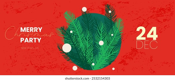 Merry Christmas and Happy New Year 2025 in Green, Red Colors. Set Modern Design for Advertising, Web, Social Media, Posters, Banners, Covers. 3D Background Xmas Design in Vector Illustration.