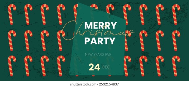 Merry Christmas and Happy New Year 2025 in Green, Red Colors. Set Modern Design for Advertising, Web, Social Media, Posters, Banners, Covers. 3D Background Xmas Design in Vector Illustration.