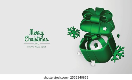 Merry Christmas and happy new year background. Christmas tree, Gift boxes, Christmas balls. Christmas element for web, banners, greeting card, template design.