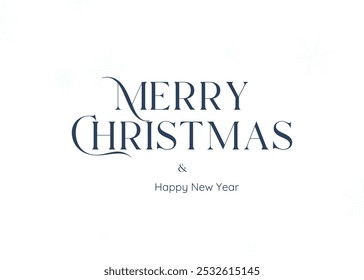 Merry Christmas and Happy New Year Greetings in Blue Text, Festive Holiday Wishes, Joyful Seasonal Message, Cheerful Typography Design, Bright and Vibrant Color, Perfect for Holiday Cards.