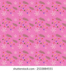 Merry Christmas and Happy New Year background, greeting card, poster, holiday cover.