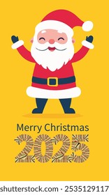 Feliz Natal e feliz ano novo cartão de saudação com Papai Noel 