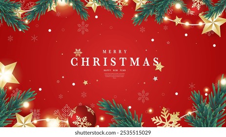 Merry Christmas and Happy New Year background, element in Christmas holiday , Flat Modern design , illustration Vector EPS 10