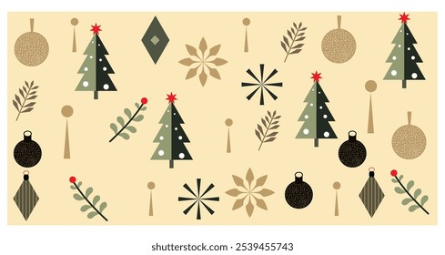 Merry Christmas and Happy New Year festive design with border made of beautiful snowflakes in modern line art style. Winter dark blue background with falling snow. Xmas decoration. Vector illustration
