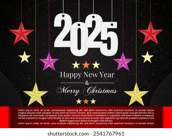 Merry Christmas and happy new year luxury typography wishes vector elegant background design for all off you. Merry Xmas and new year top text happy holiday Background view. Greeting text sign. EPS 