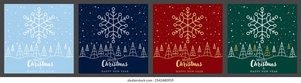 Feliz Natal e Feliz Ano Novo. Um fundo luxuoso com um design festivo. Modelo para postais, banners, cartazes e ideias criativas