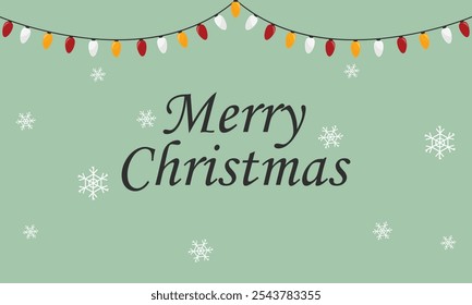 Merry Christmas and Happy New Year Promotion Poster or banner with pine tree and christmas tree, LED String lights. christmas element for Retail.