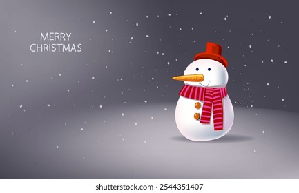 Merry Christmas and happy new year gretting card design vector illustration. Cristmas tree, snowman character icon sign and symbol.