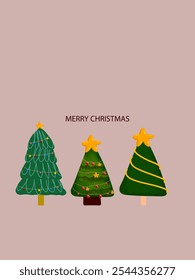 Merry Christmas and happy new year gretting card design vector illustration. Cristmas tree, icon sign and symbol.