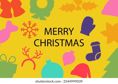 Merry Christmas and Happy New Year design for banner, card, cover, poster, advertising, wallpaper.