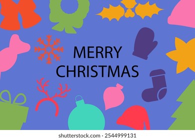 Merry Christmas and Happy New Year design for banner, card, cover, poster, advertising, wallpaper.