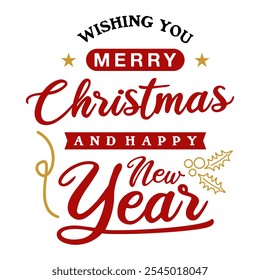 Merry Christmas and Happy New Year Typography