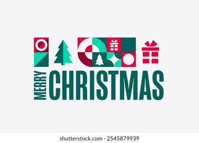 Merry Christmas and Happy New Year. Holiday concept. Template for background, banner, card, poster with text. Vector EPS10 illustration