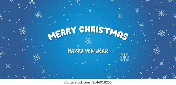 Merry christmas and happy new year blue background with snowflake ,template,poster,banner,greeting card with place of text.Vector illustration