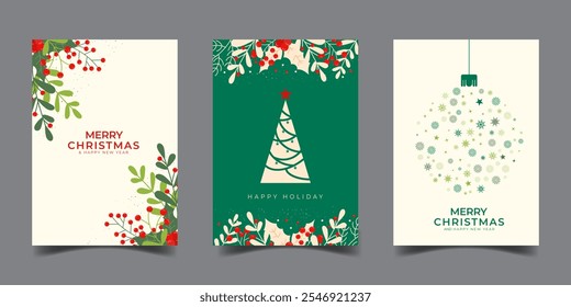 Merry christmas and happy new year poster design art decoration,suitable for invitation,greeting card,poster and cover template holiday design