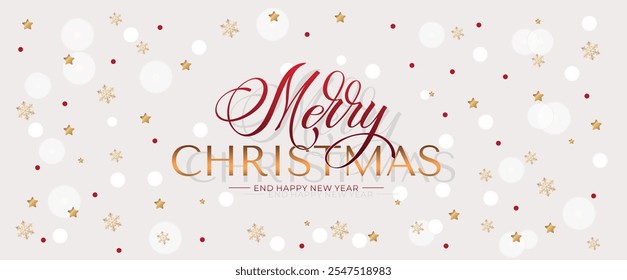 Merry Christmas and Happy New Year hand lettering calligraphy. Vector holiday illustration element.