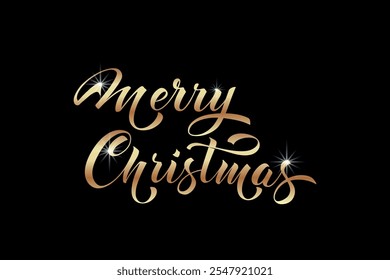 Merry Christmas and Happy New Year hand lettering calligraphy. Vector holiday illustration element.