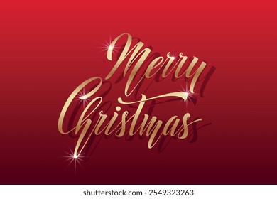 Merry Christmas and Happy New Year hand lettering calligraphy. Vector holiday illustration element.