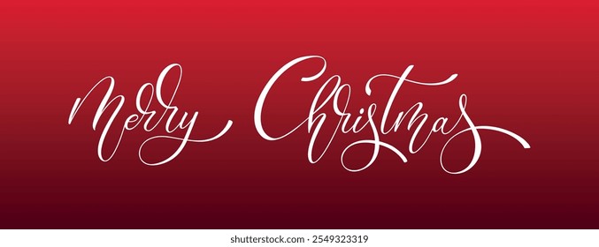 Merry Christmas and Happy New Year hand lettering calligraphy. Vector holiday illustration element.
