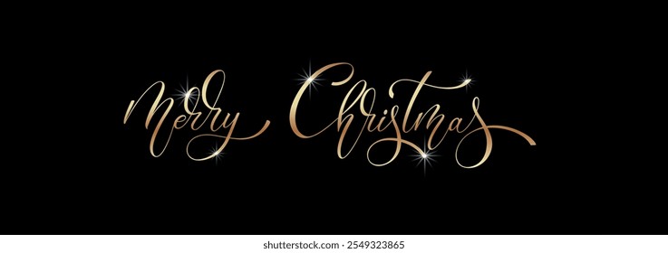 Merry Christmas and Happy New Year hand lettering calligraphy. Vector holiday illustration element.