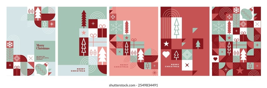 Felices Navidades y Feliz Año Nuevo. Ilustraciones vectoriales de diseño llamativas para la tarjeta de felicitación, tarjeta de invitación del partido, Anuncio de Sitio web, Anuncio de redes sociales, material de marketing.