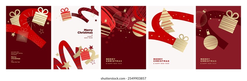 Merry Christmas and Happy New Year. Eye catching design vector illustrations for greeting card, party invitation card, website banner, social media banner, marketing material.