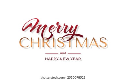 Feliz Natal e feliz Ano Novo caligrafia mão. Elemento de ilustração de feriado vetorial.