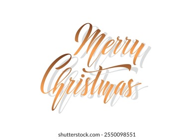Merry Christmas and Happy New Year hand lettering calligraphy. Vector holiday illustration element.