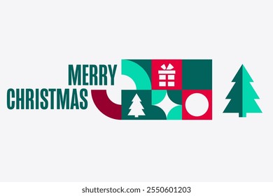 Merry Christmas and Happy New Year. Holiday concept. Template for background, banner, card, poster with text. Vector EPS10 illustration