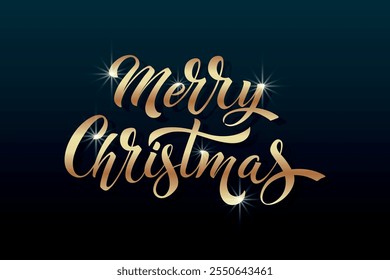 Merry Christmas and Happy New Year hand lettering calligraphy. Vector holiday illustration element.