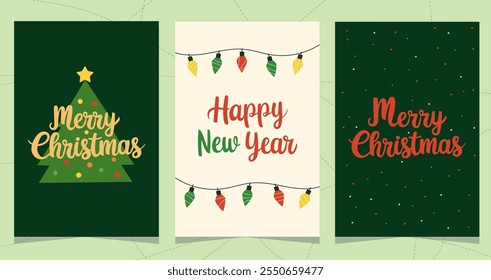 Merry christmas and Happy New year greeting card. 