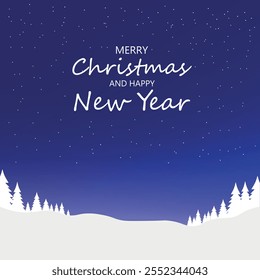 Feliz Natal e cartão de feliz ano novo. Ilustração simples de fundo de inverno simples. Árvore de Natal. Cartão comemorativo de feriado. Ilustração vetorial.