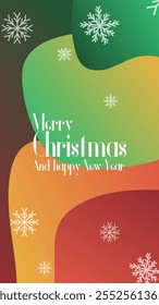 merry christmas and happy new year in abstratct background . abstract greeting card in vertical mode for print or social media story or post vector illustration. 