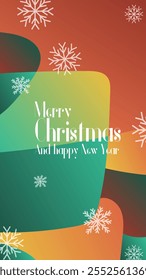 merry christmas and happy new year in abstratct background . abstract greeting card in vertical mode for print or social media story or post vector illustration. 