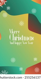 merry christmas and happy new year in abstratct background . abstract greeting card in vertical mode for print or social media story or post vector illustration. 