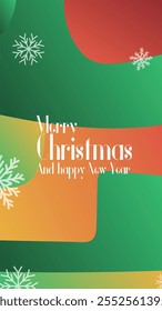 merry christmas and happy new year in abstratct background . abstract greeting card in vertical mode for print or social media story or post vector illustration. 