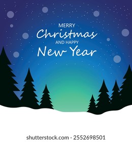 Feliz Natal e cartão de feliz ano novo. Ilustração simples de fundo de inverno simples. Árvore de Natal. Cartão comemorativo de feriado. Ilustração vetorial.