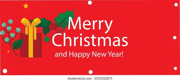 Merry Christmas and happy new year lettering 3d style typography art design. wish you Merry Christmas background with gift box light effect. Lettering Merry Christmas and Happy New Year. 