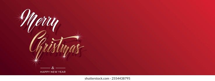 Merry Christmas and Happy New Year hand lettering calligraphy. Vector holiday illustration element.