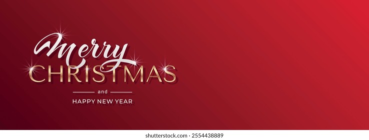 Merry Christmas and Happy New Year hand lettering calligraphy. Vector holiday illustration element.