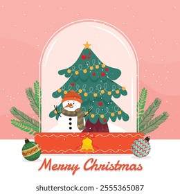 Merry Christmas and Happy New Year Luxury Brochure Greeting Card Poster Set Holiday Vector Illustration Snowflakes Christmas Tree On Background