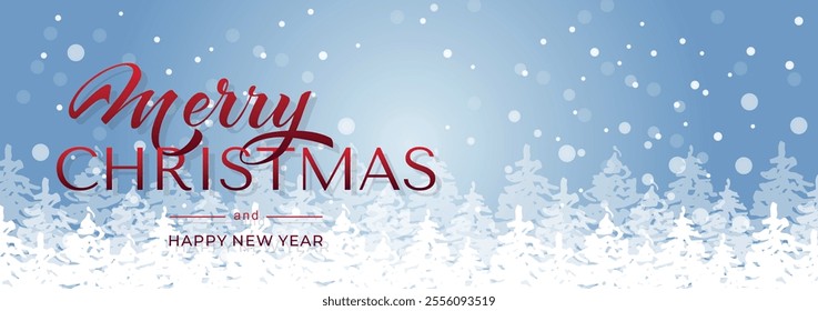 Merry Christmas and Happy New Year hand lettering calligraphy. Vector holiday illustration element.