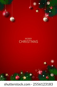 Merry Christmas and Happy New Year greeting cards vector illustration design. Christmas background with snowman, trees, balls, stars, lights for banner, cards, poster, cover.