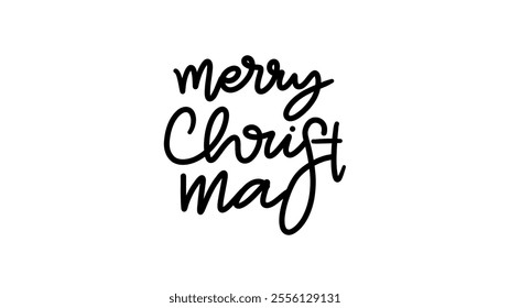 Merry Christmas and happy new year handwriting on white background, Christmas element for web, banners template design. Vector illustration EPS10